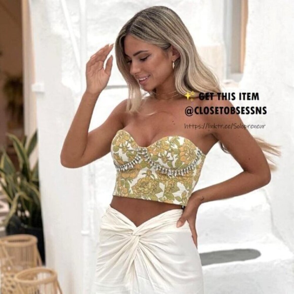 Zara Yellow Floral Crop Top